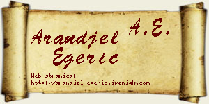 Aranđel Egerić vizit kartica